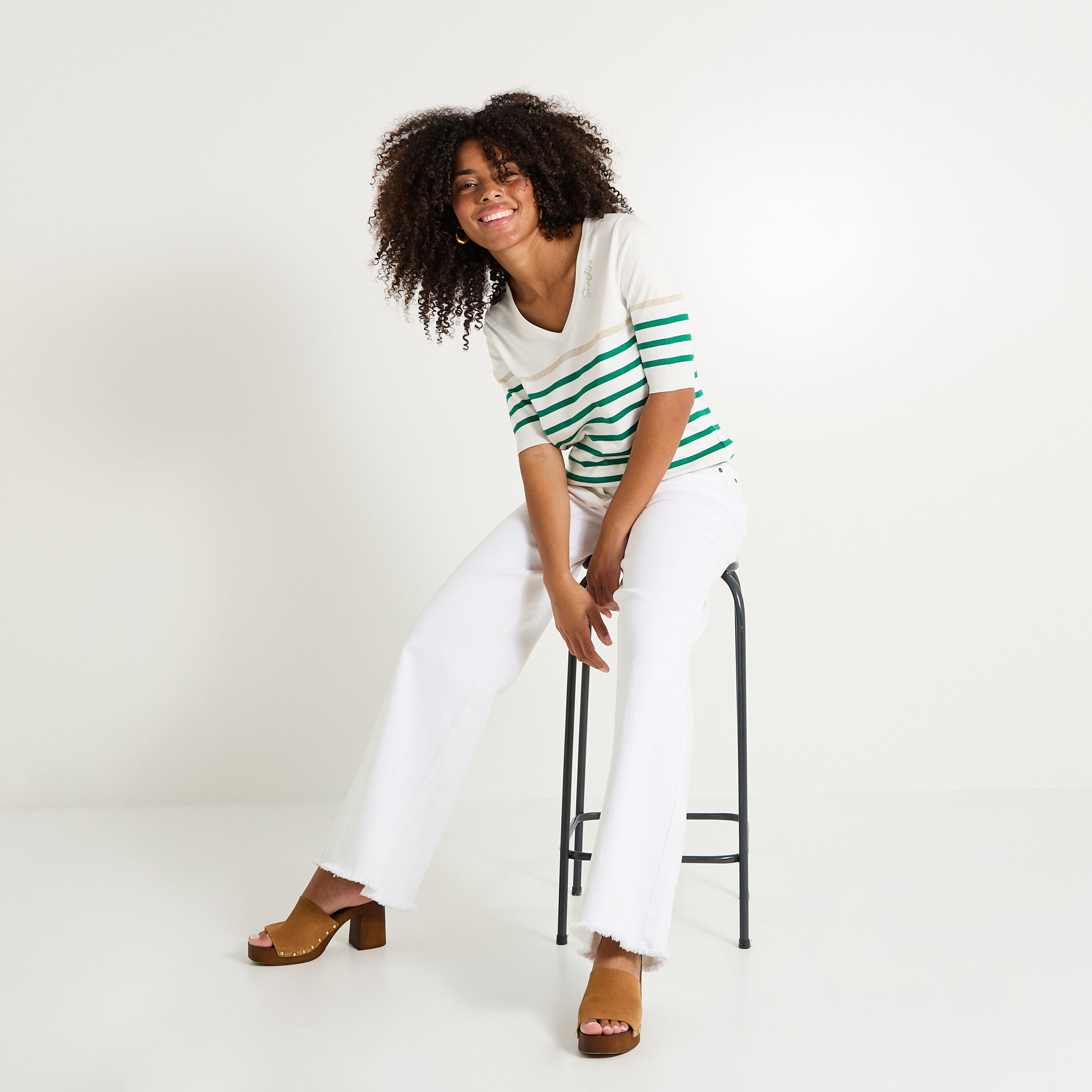 Pull manches courtes femme