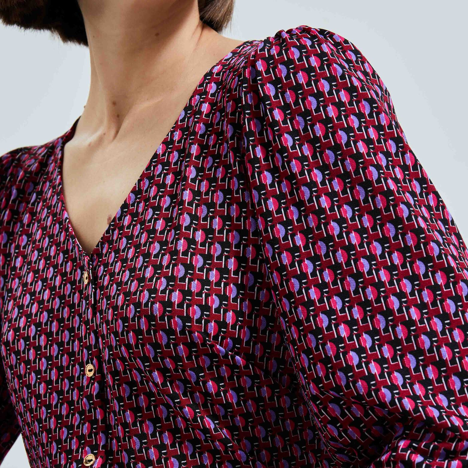 Tshirt imprimé manches bouffantes femme