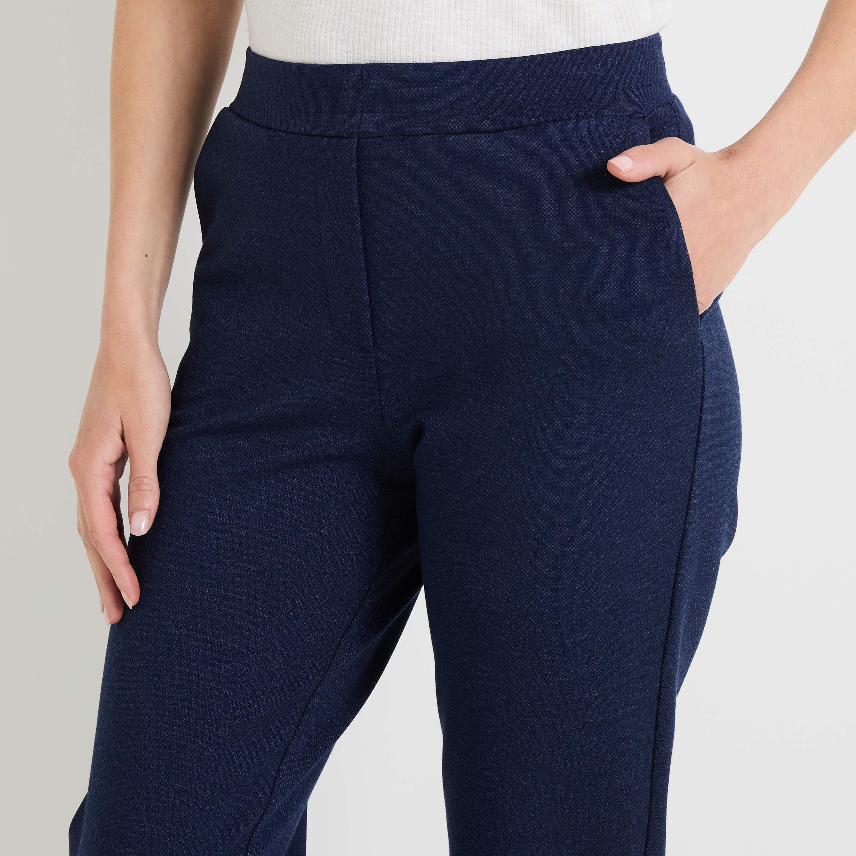 Pantalon cigarette maille femme