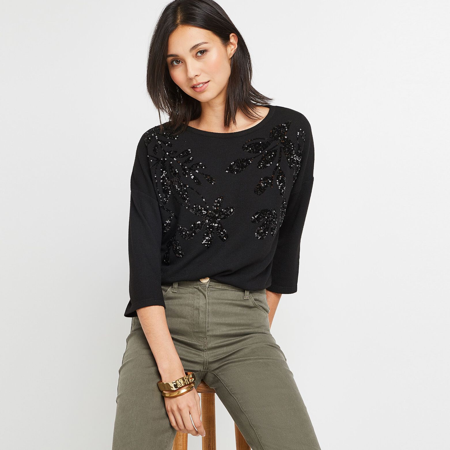 T-shirt à sequins femme