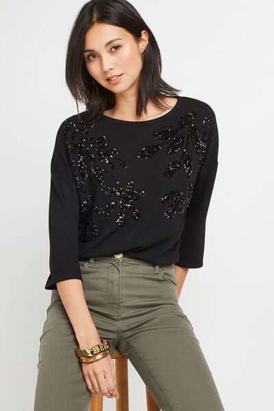 T-shirt à sequins femme
