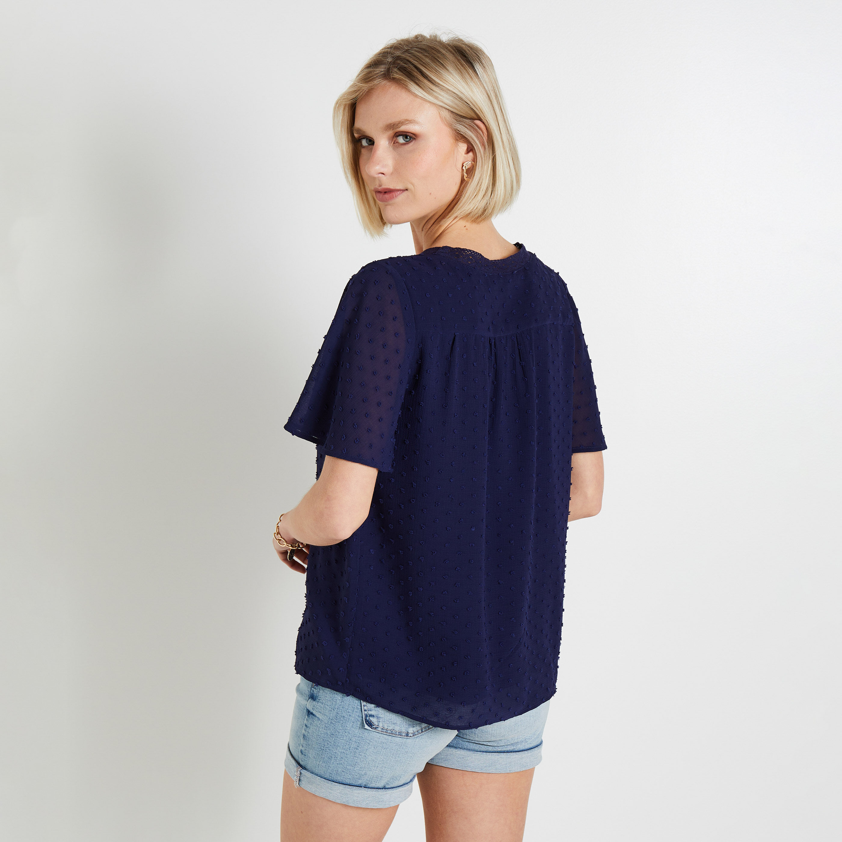 Blouse plumetis femme