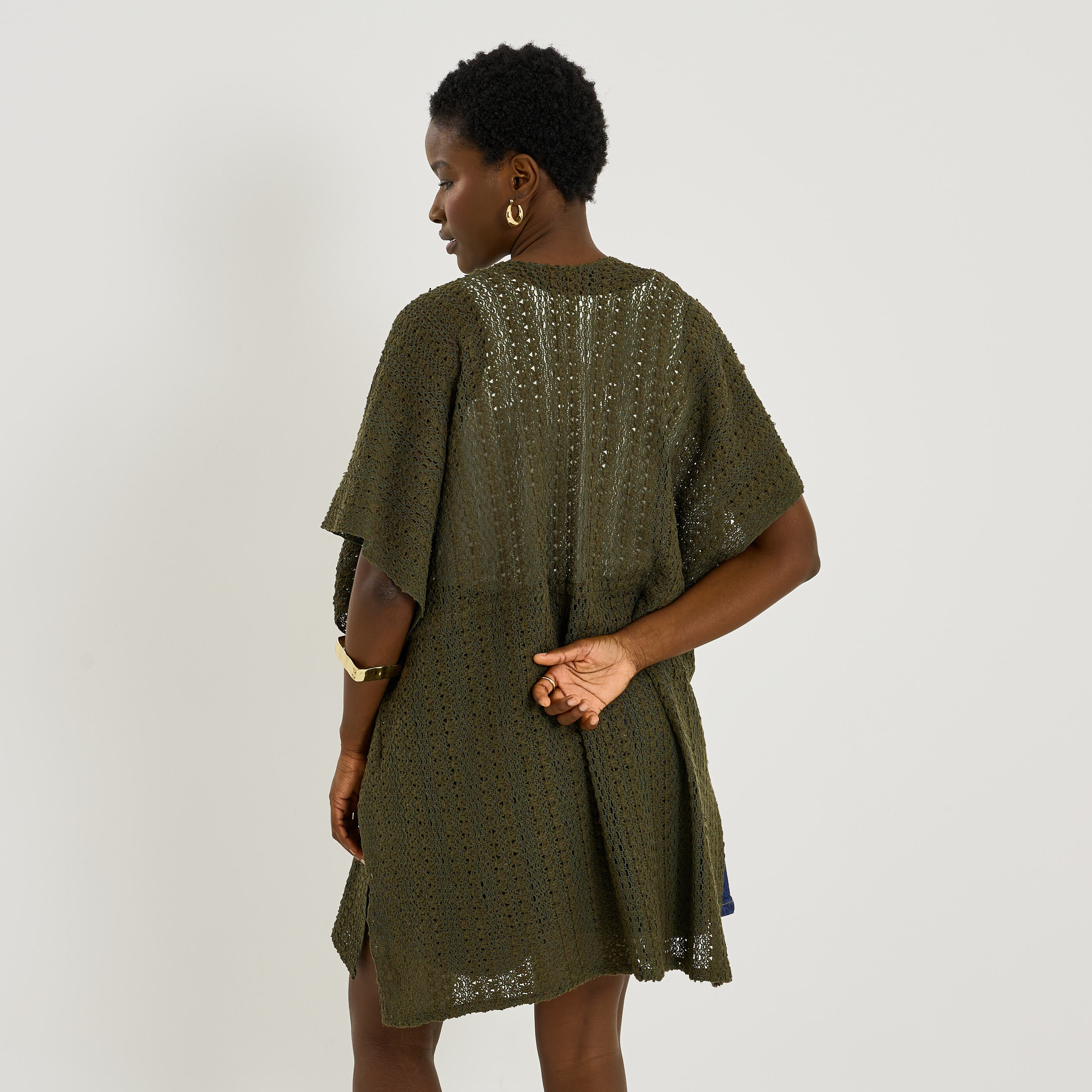 Par&eacute;o en crochet ouvert &agrave; l'avant femme