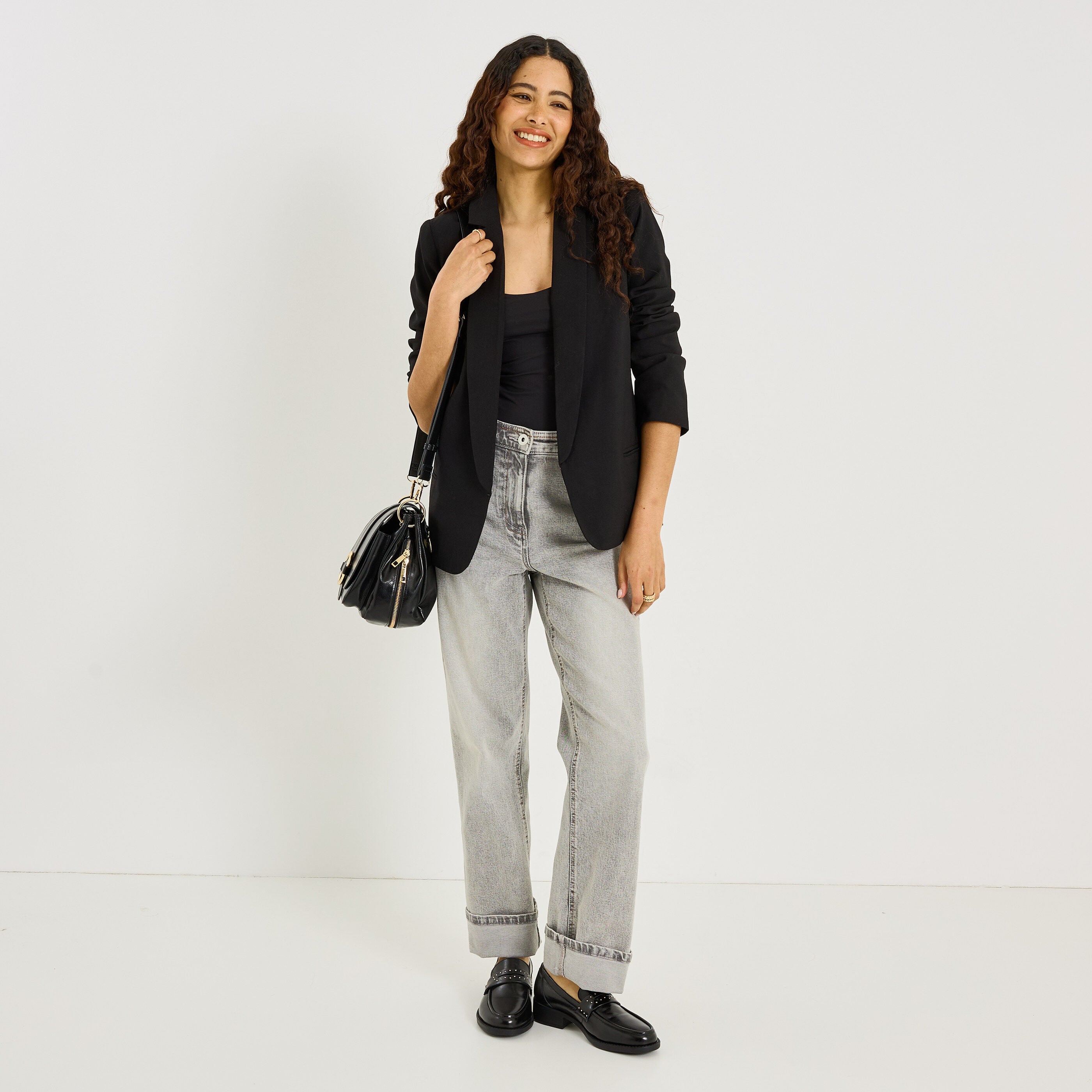 Blazer long fluide femme