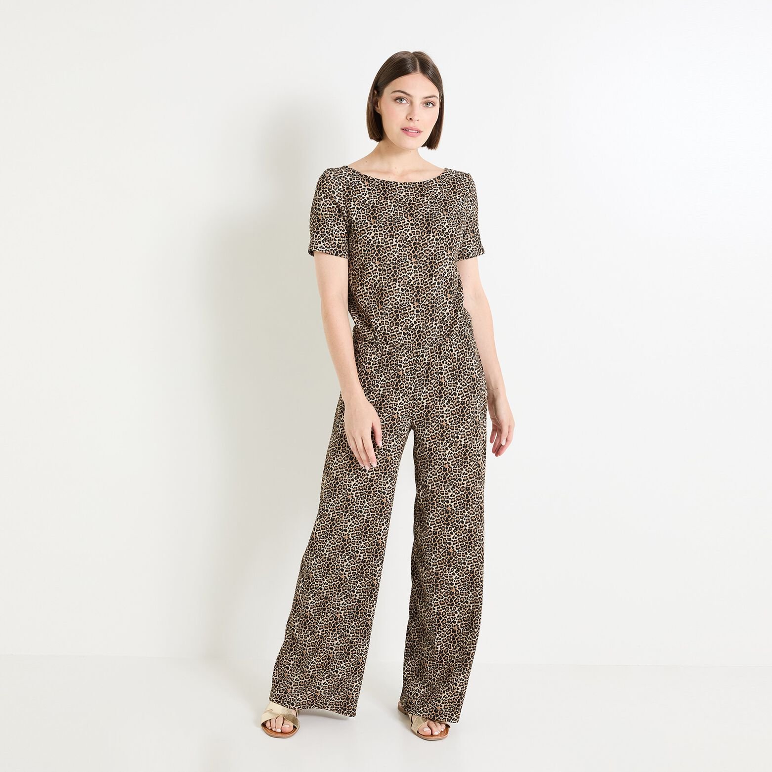 Combinaison motif léopard femme
