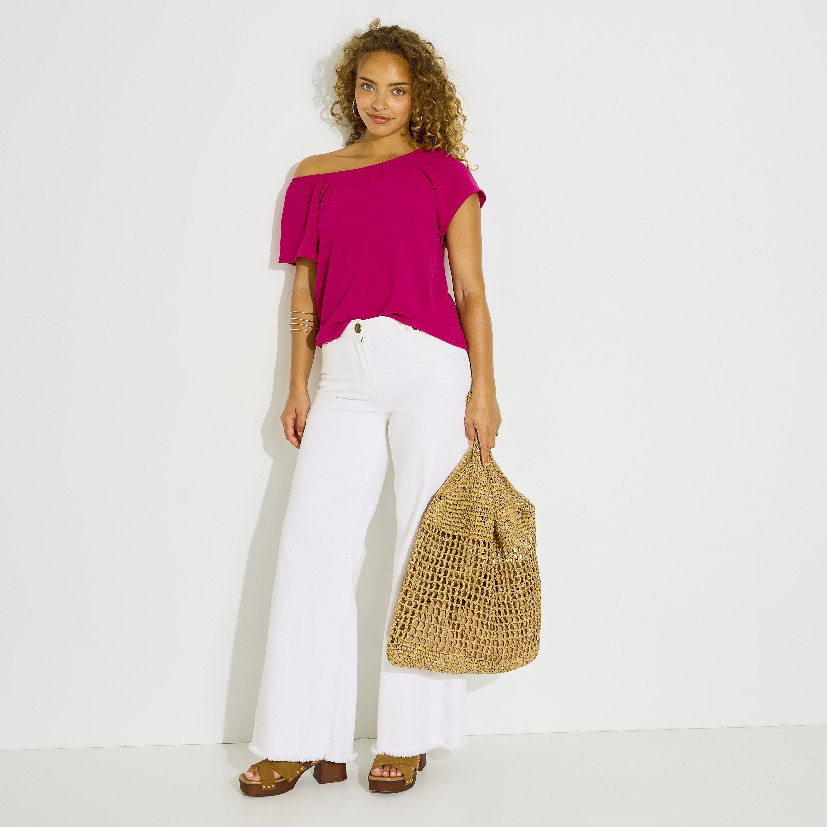 Blouse fluide manches courtes femme