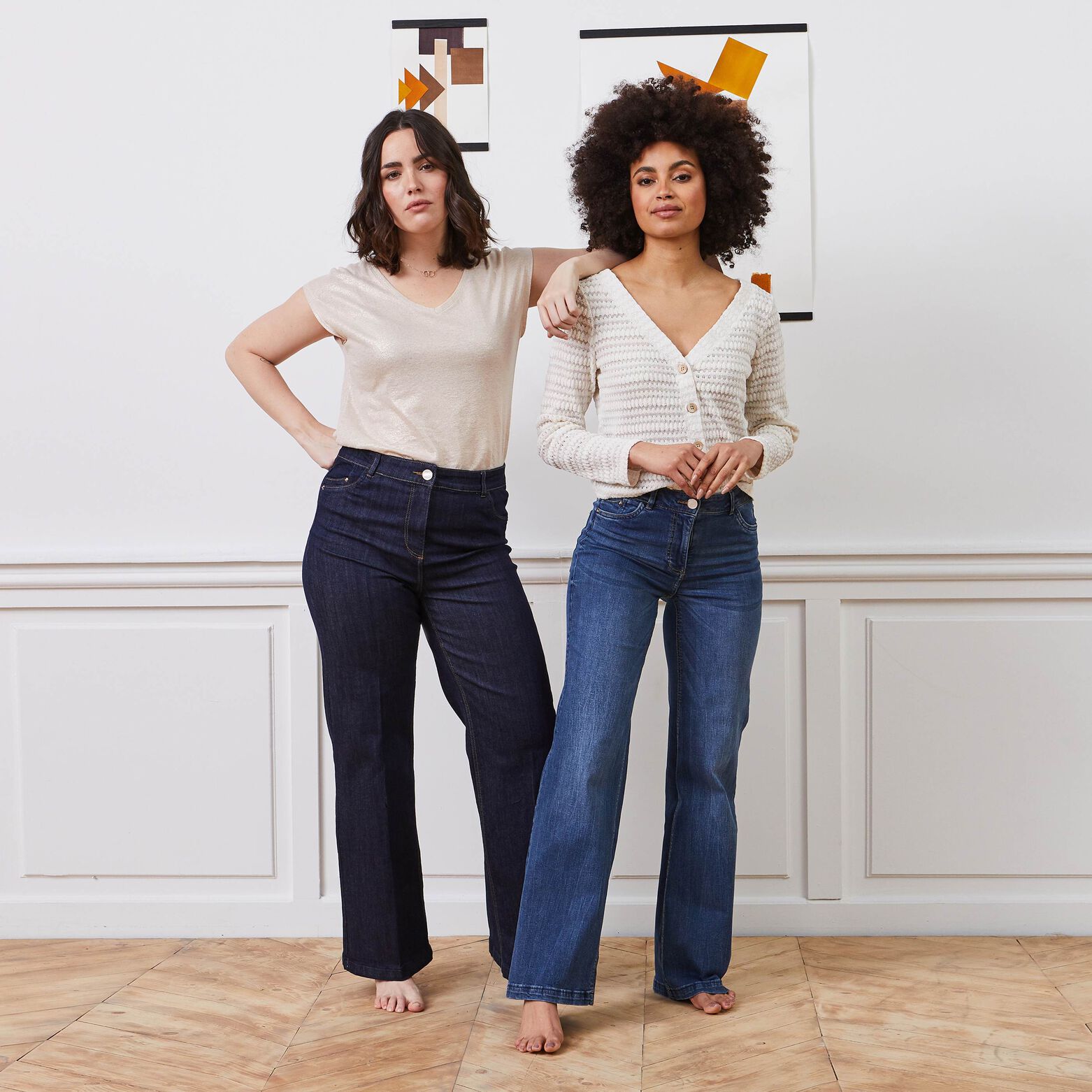 Jean large taille haute WOODSTOCK femme