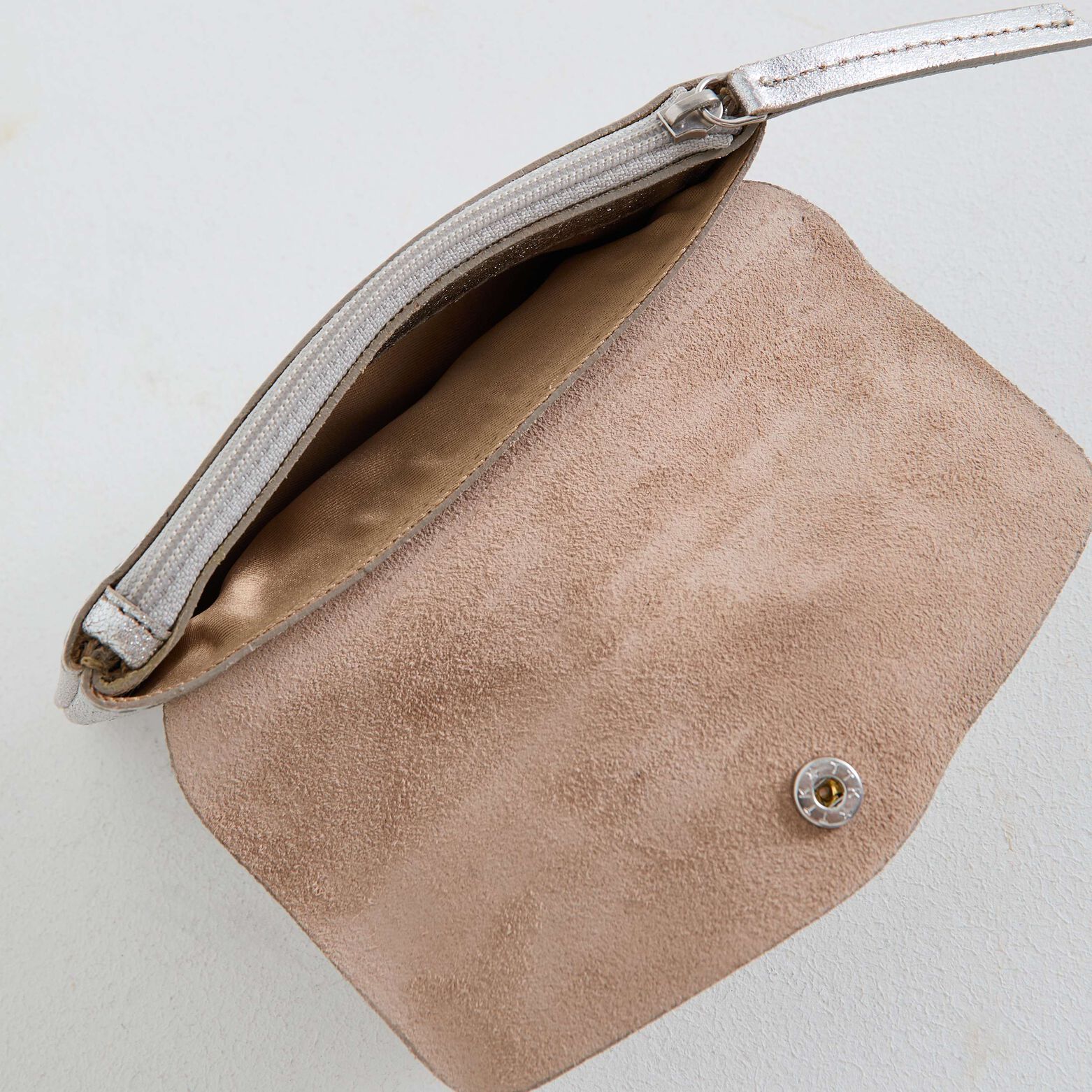 Porte-monnaie croûte de cuir femme