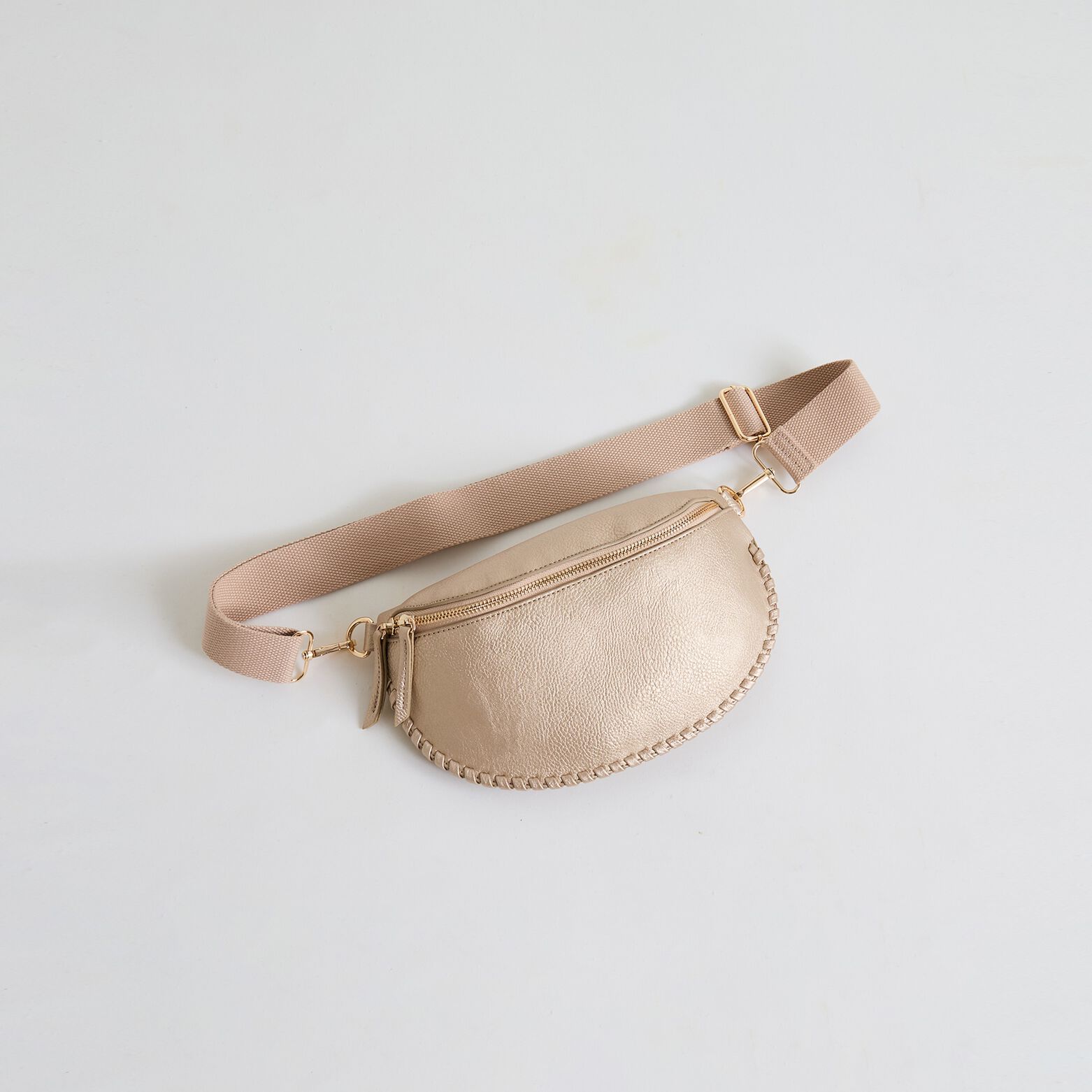 Sac banane doré femme