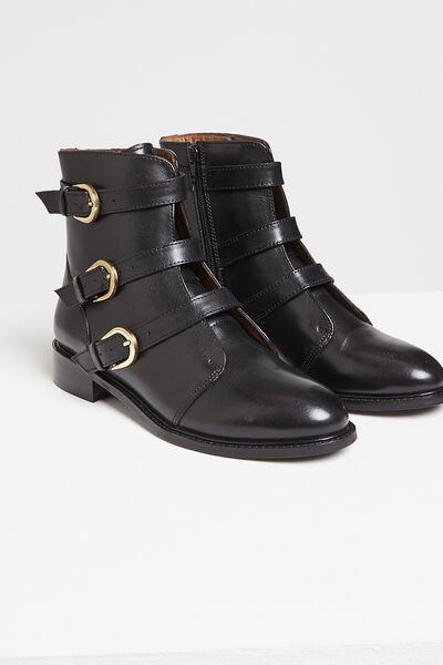 Bottines en cuir femme