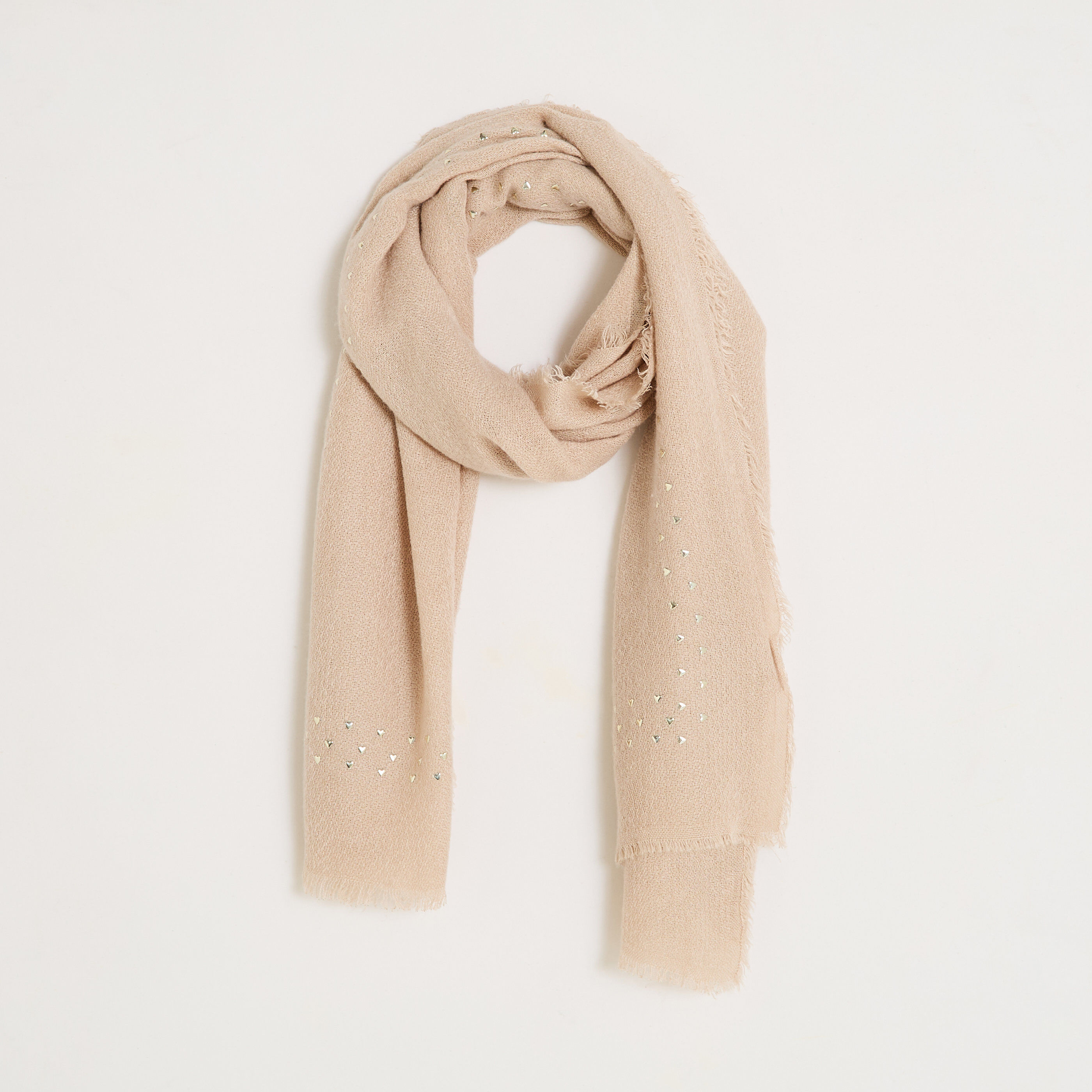 &Eacute;charpe unie petits coeurs femme