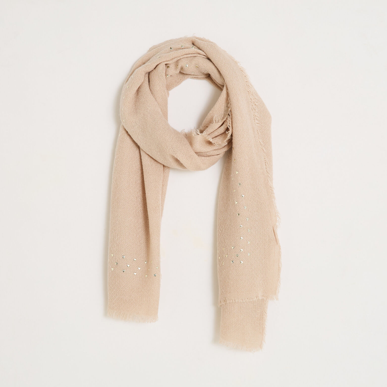 Echarpe unie petits coeurs femme