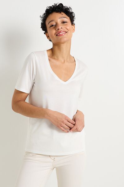 T-shirt col V femme