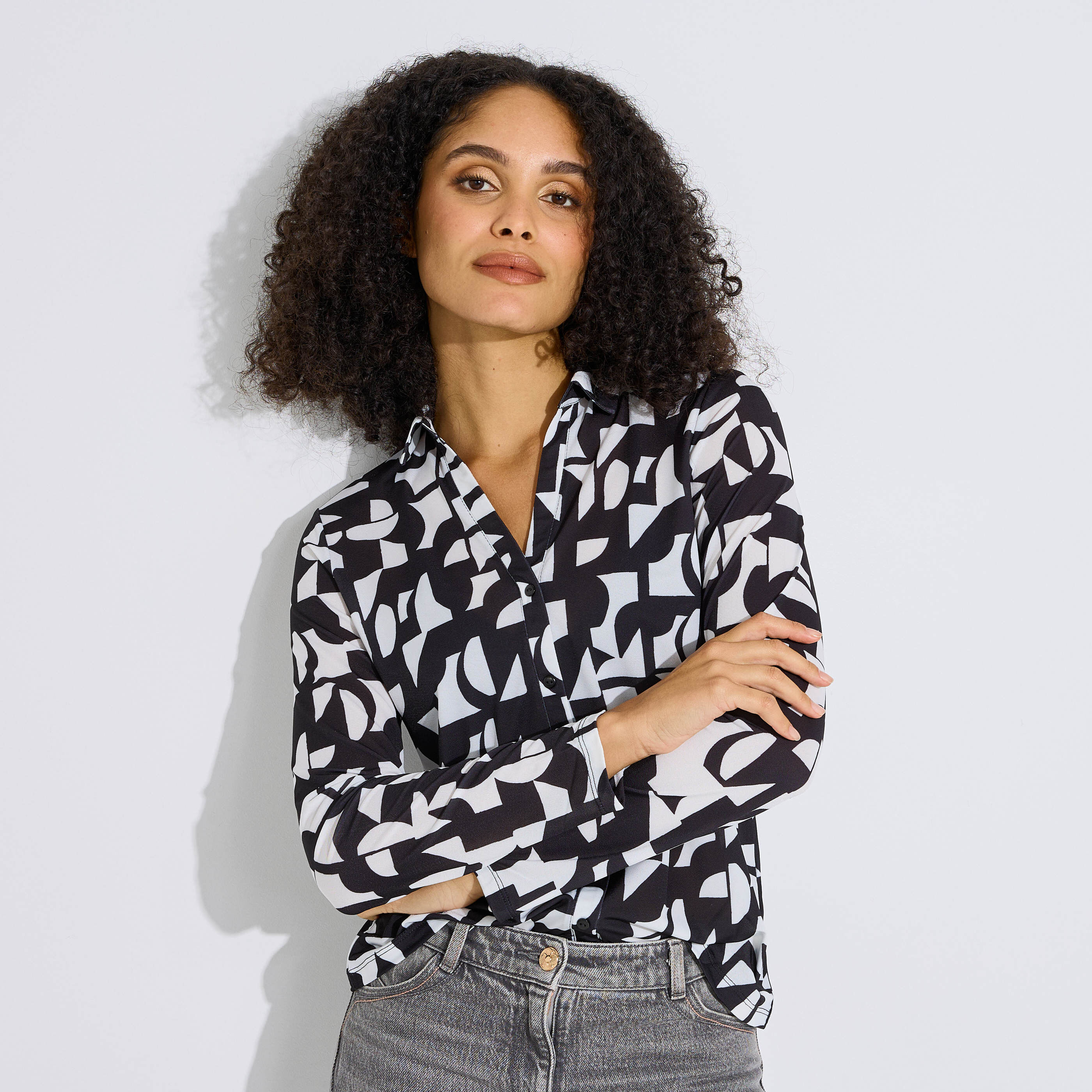 Chemise imprim&eacute;e originale femme