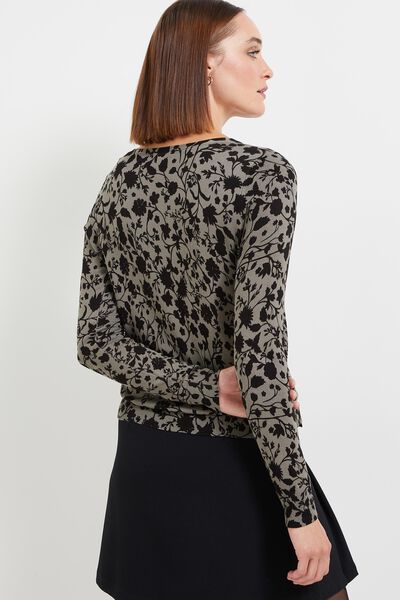 Pull fleuri femme