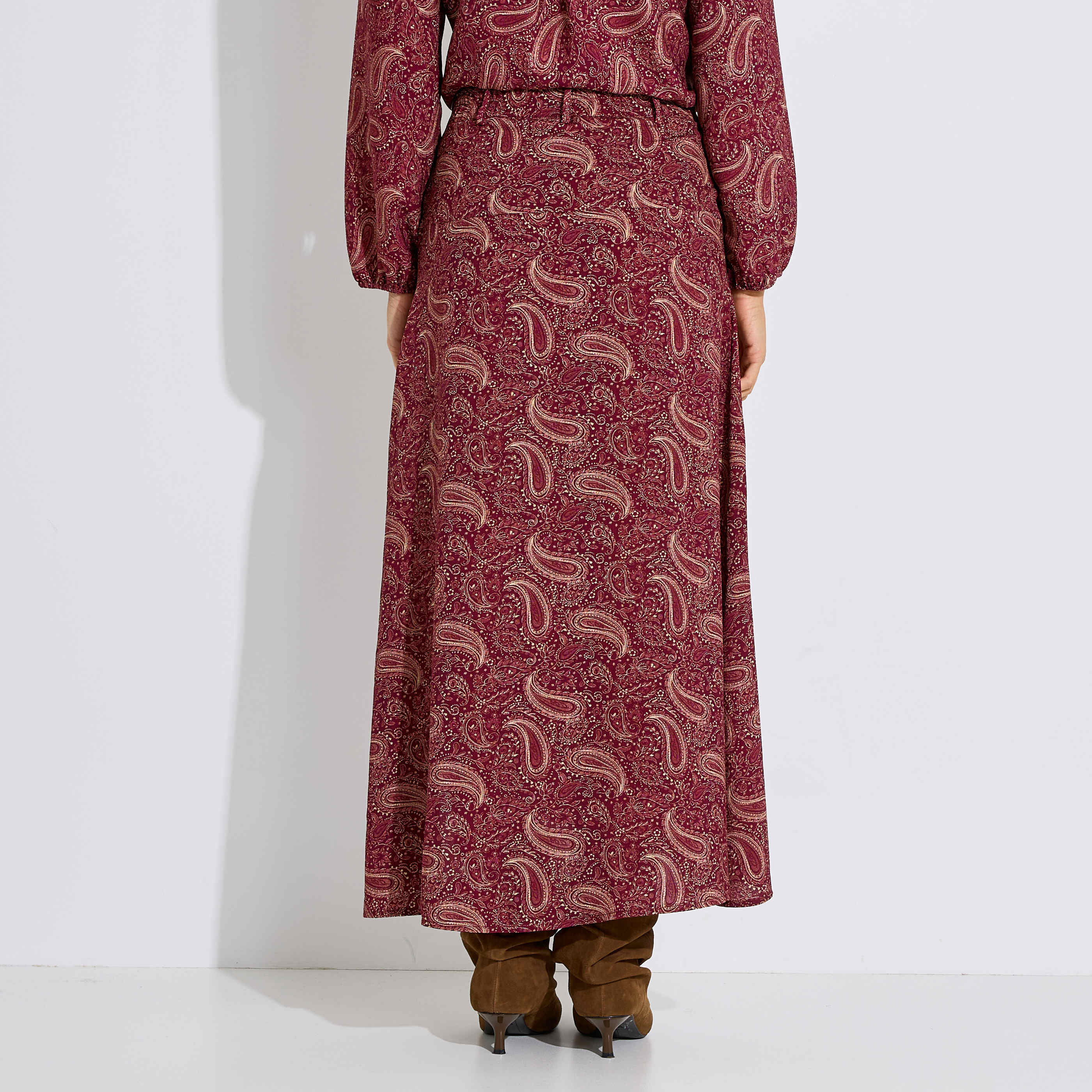Jupe longue motif cachemire femme