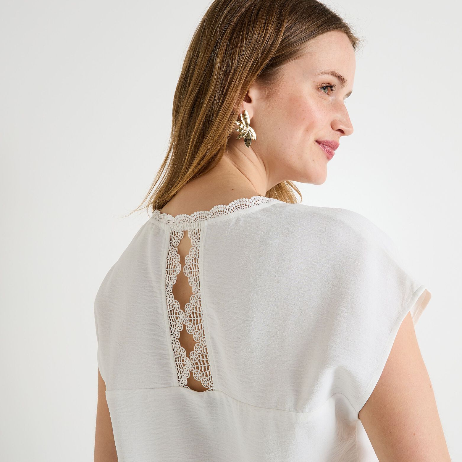 Blouse col V femme