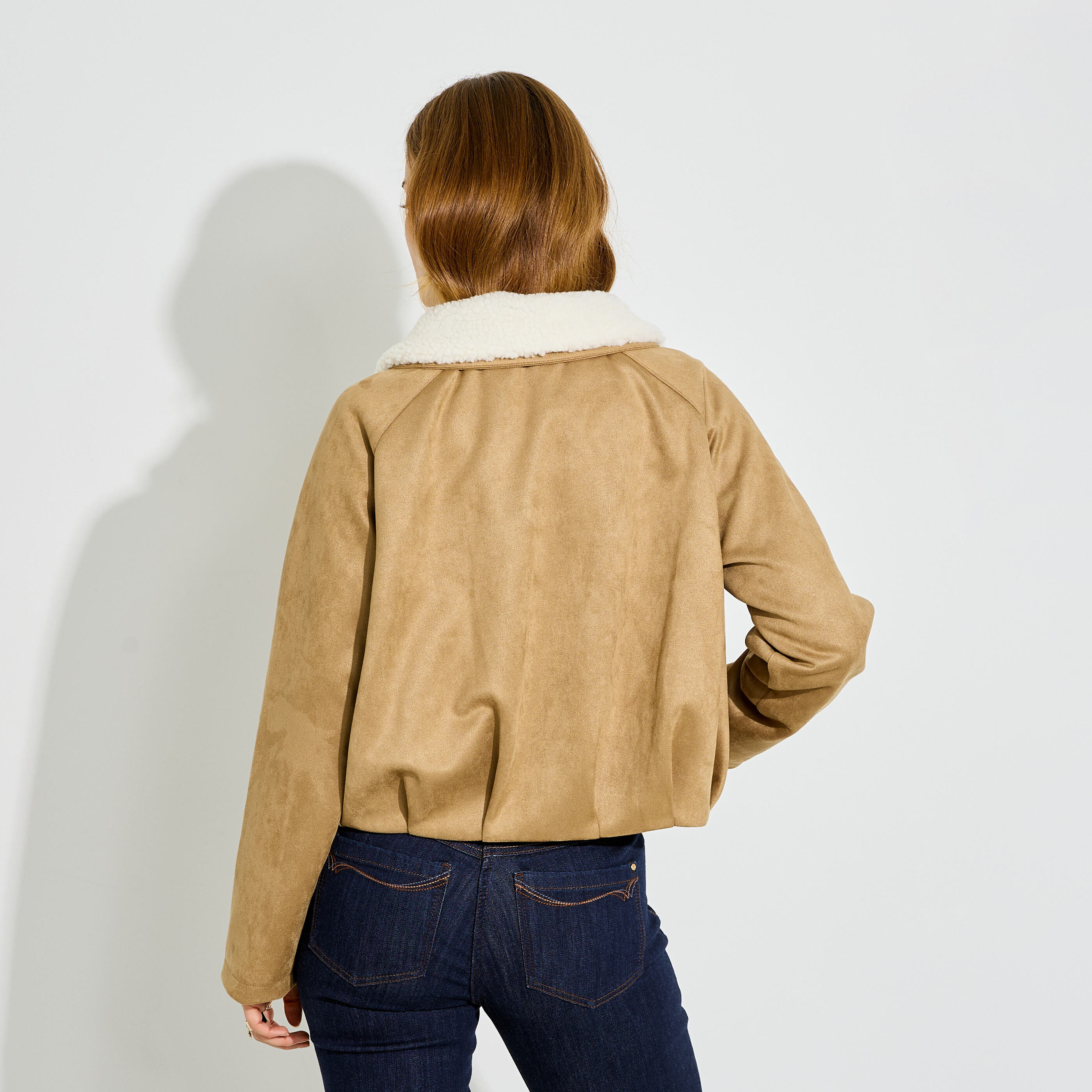 Blouson col amovible femme