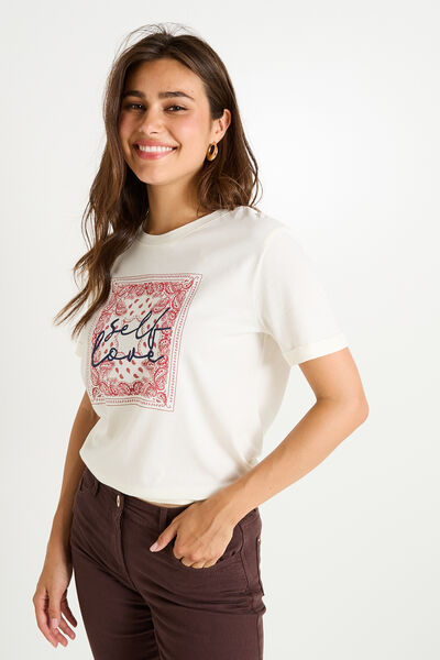 T-shirt graphique à col rond femme