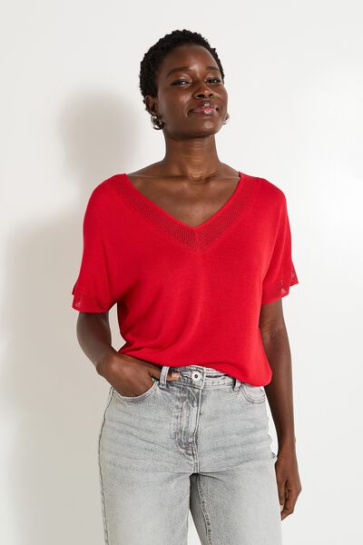 Pull manches courtes femme
