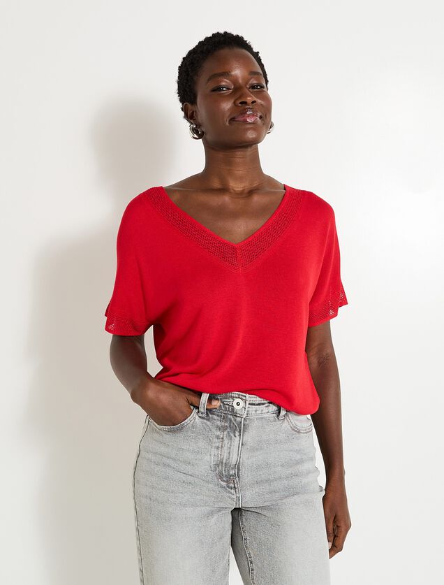 Pull manches courtes femme