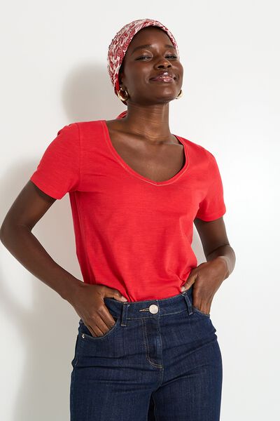 T-shirt col V femme