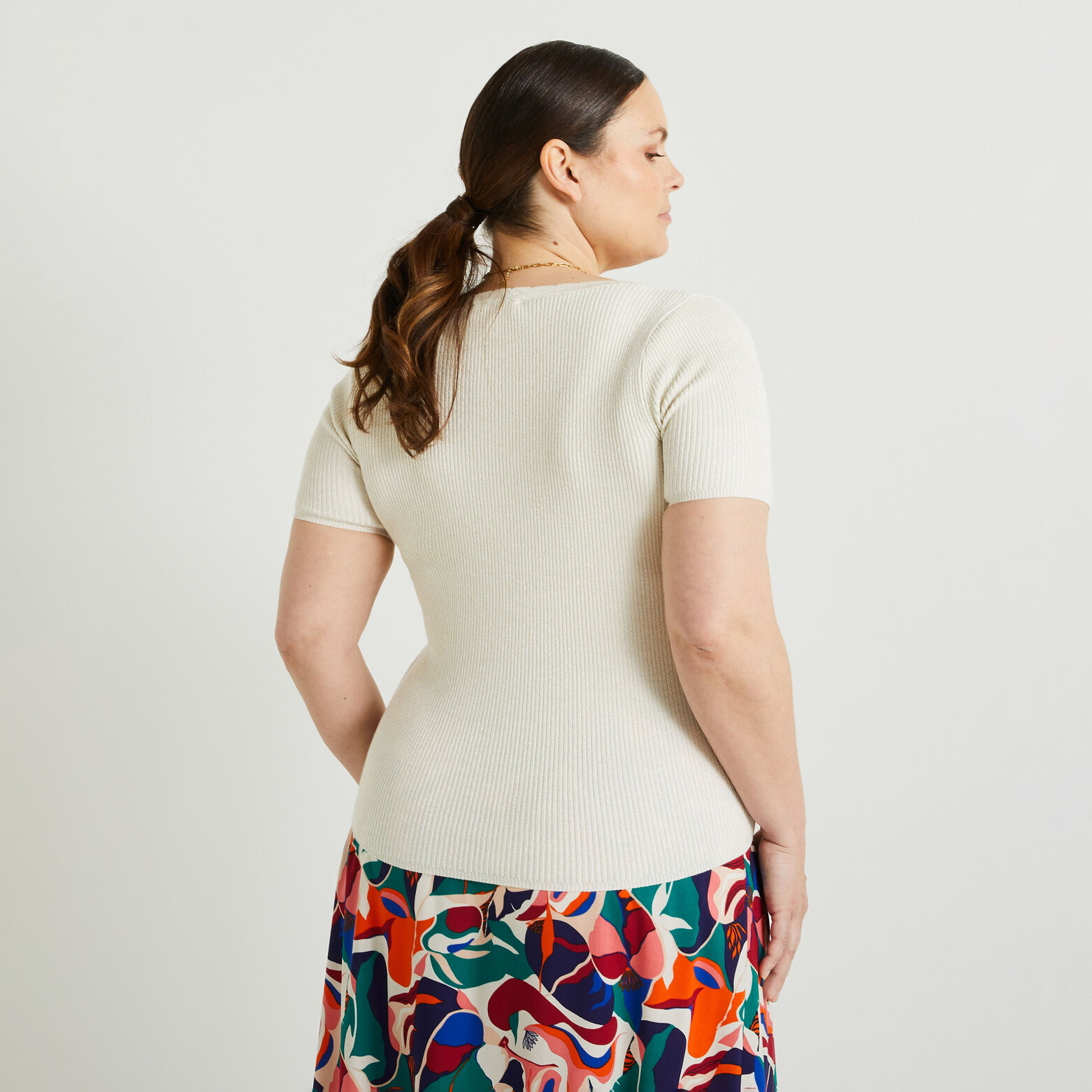 Pull manches courtes femme
