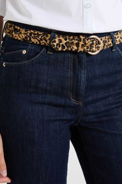 Ceinture tressée motif léopard femme
