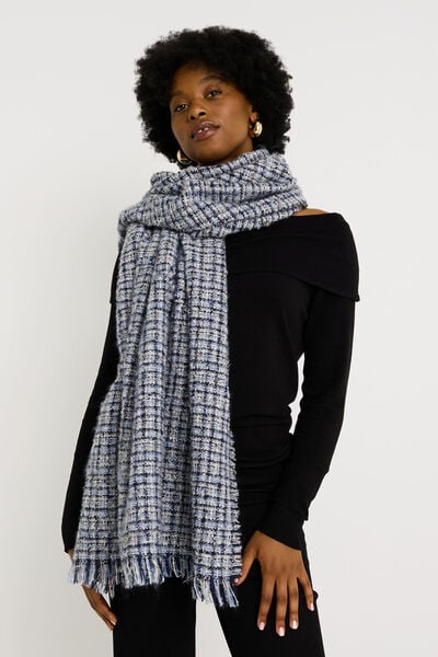 Écharpe à carreaux brillante femme