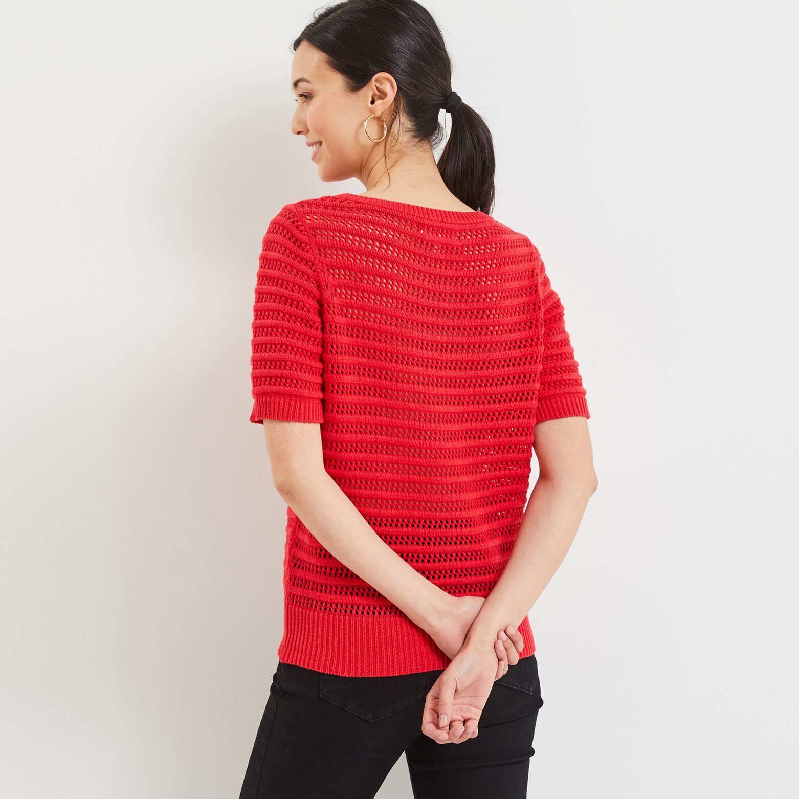 Pull ajouré femme