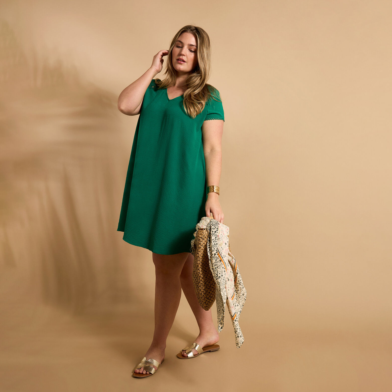 Robe col V femme