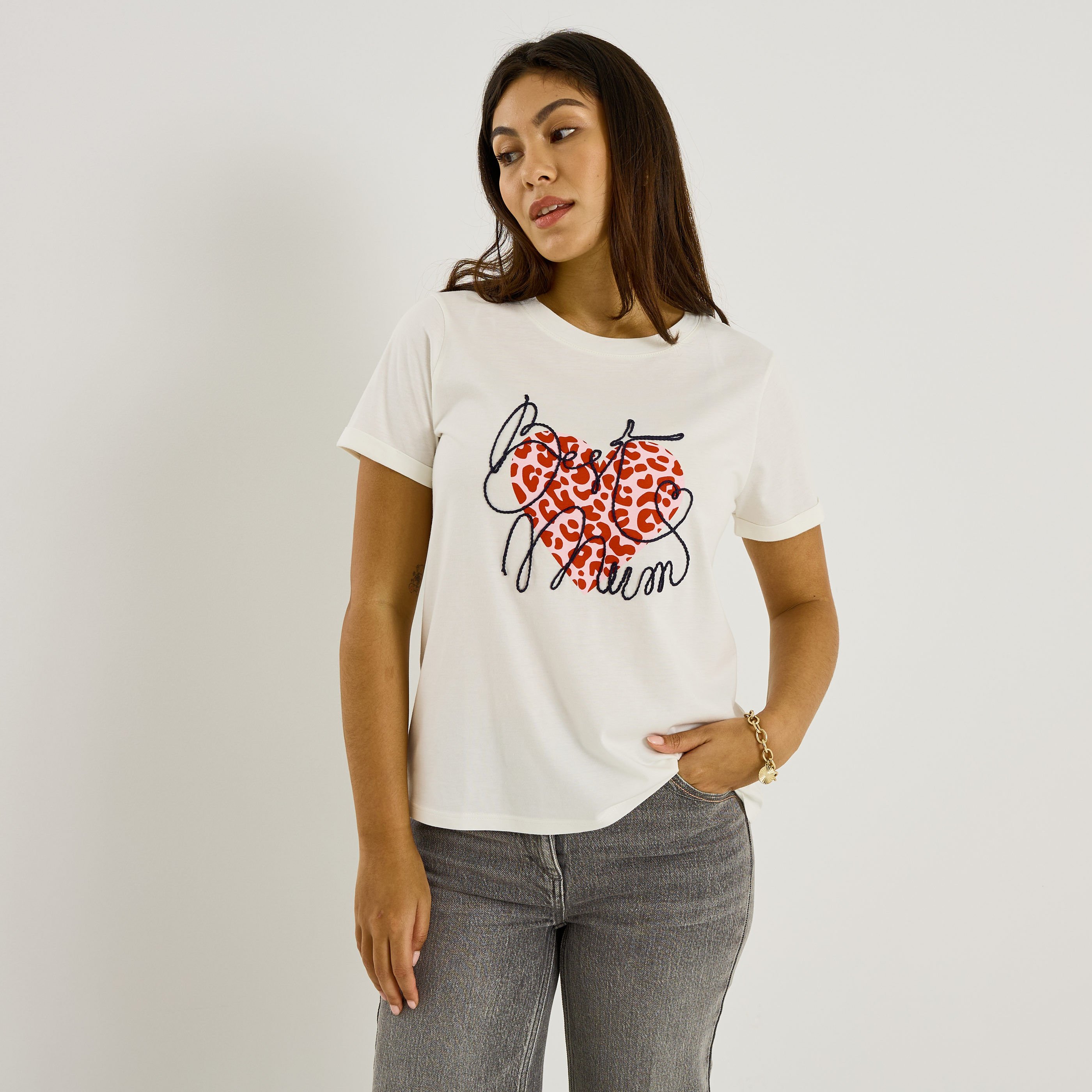 T-shirt print imprim&eacute; l&eacute;opard femme