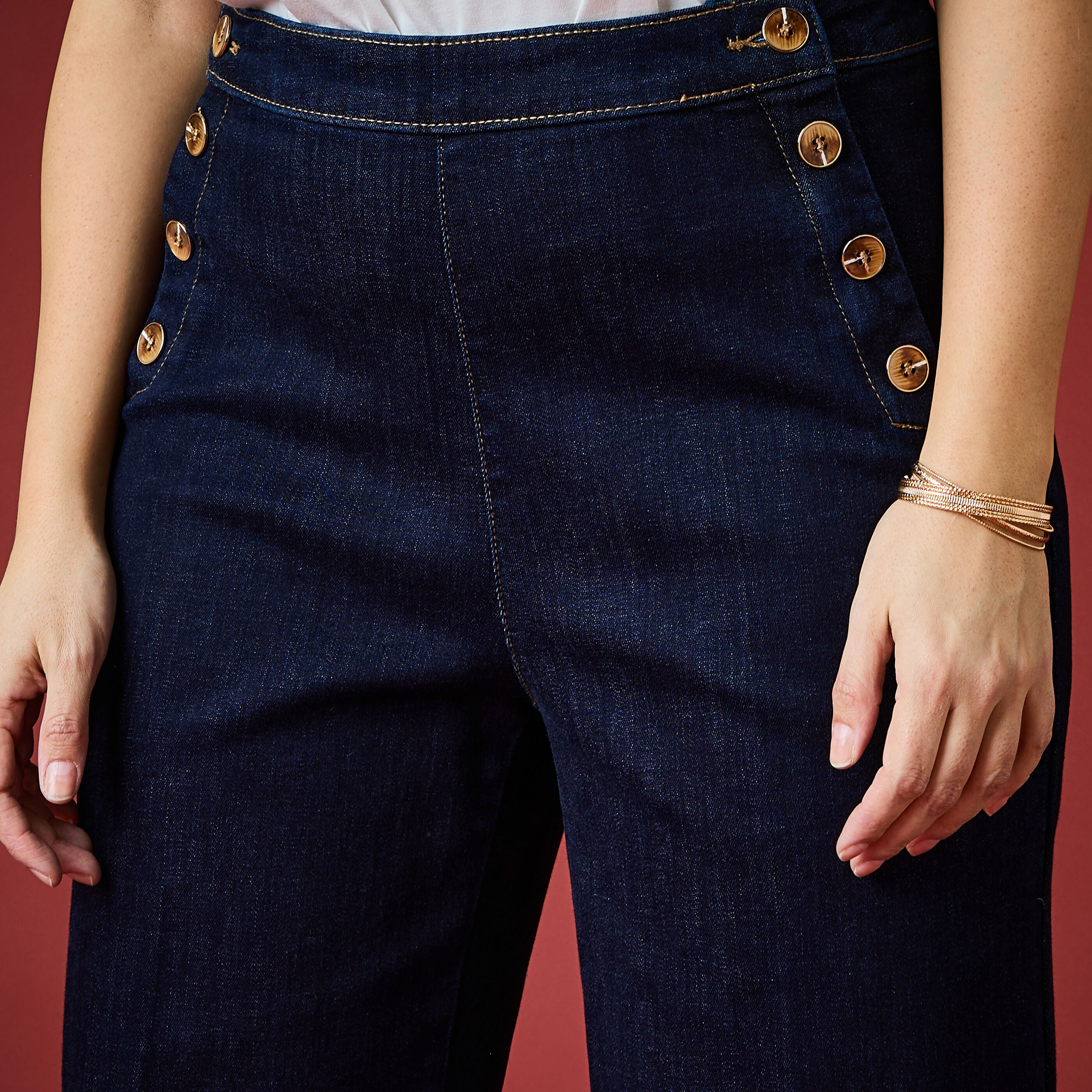 Jean flare POMPON F02 femme