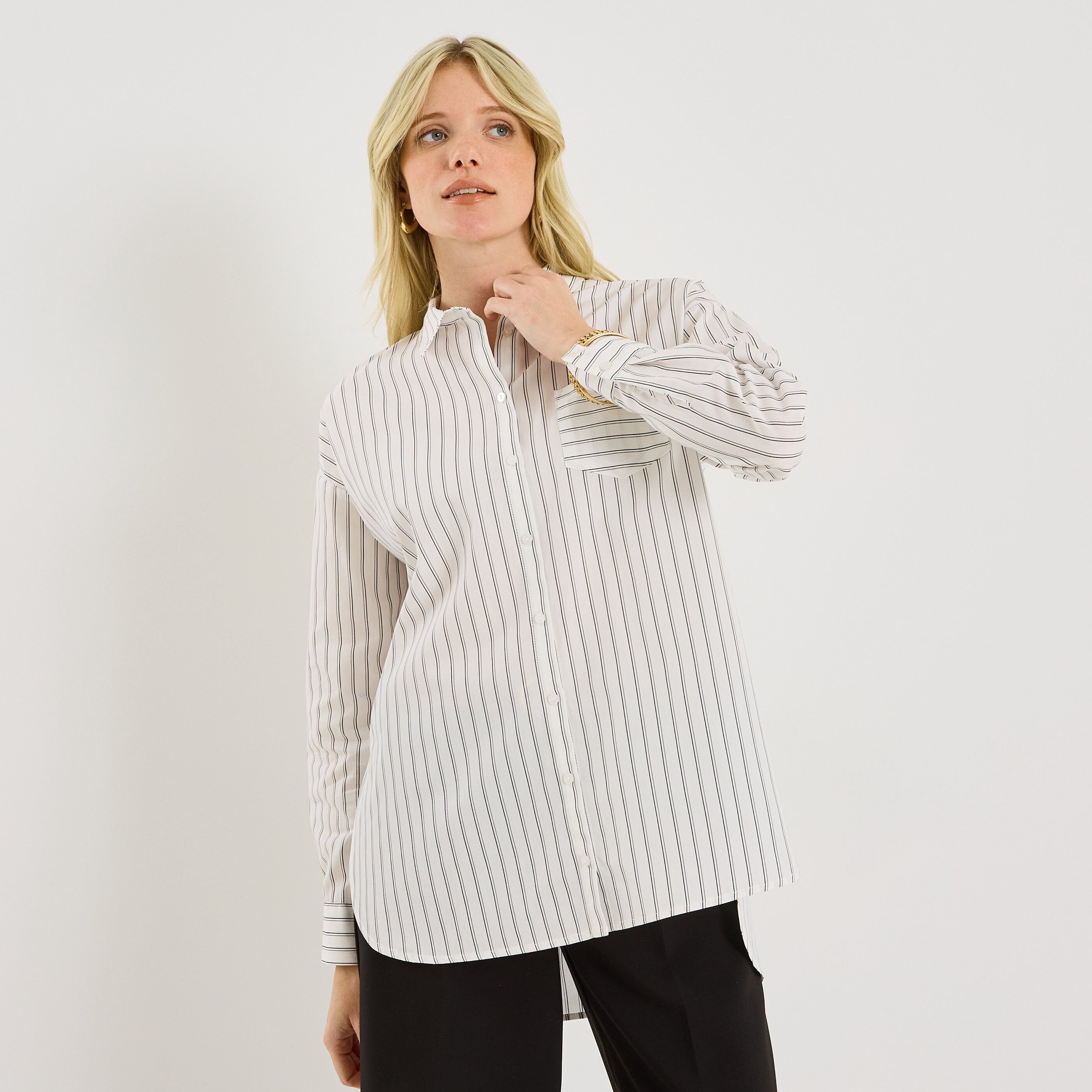 Chemise &agrave; rayures femme