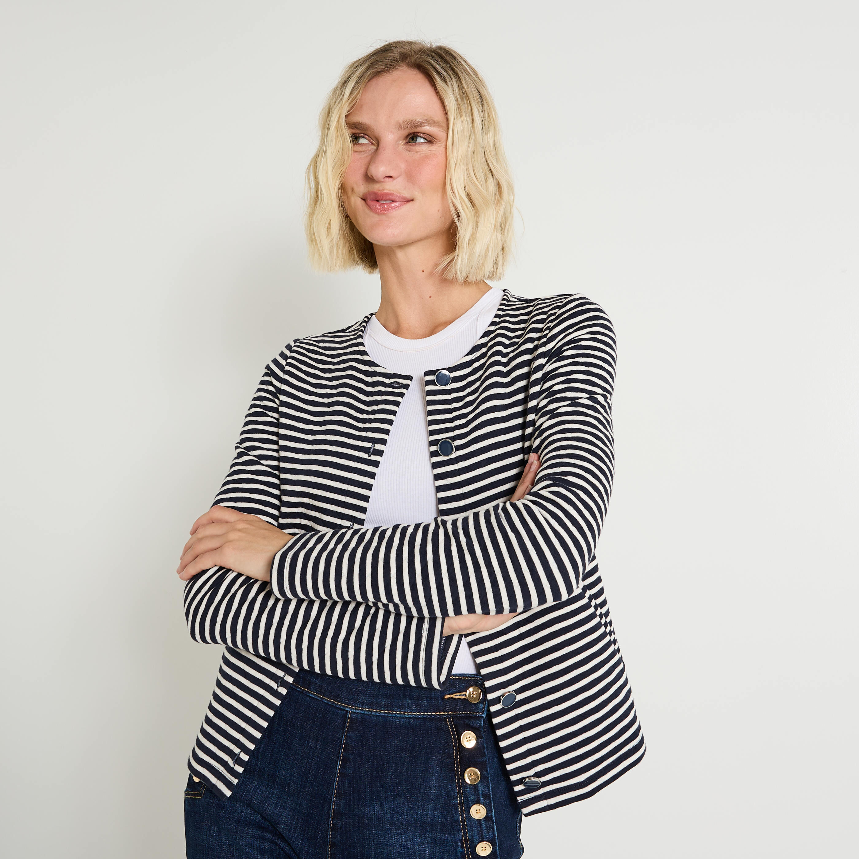 Veste matelass&eacute;e en maille femme