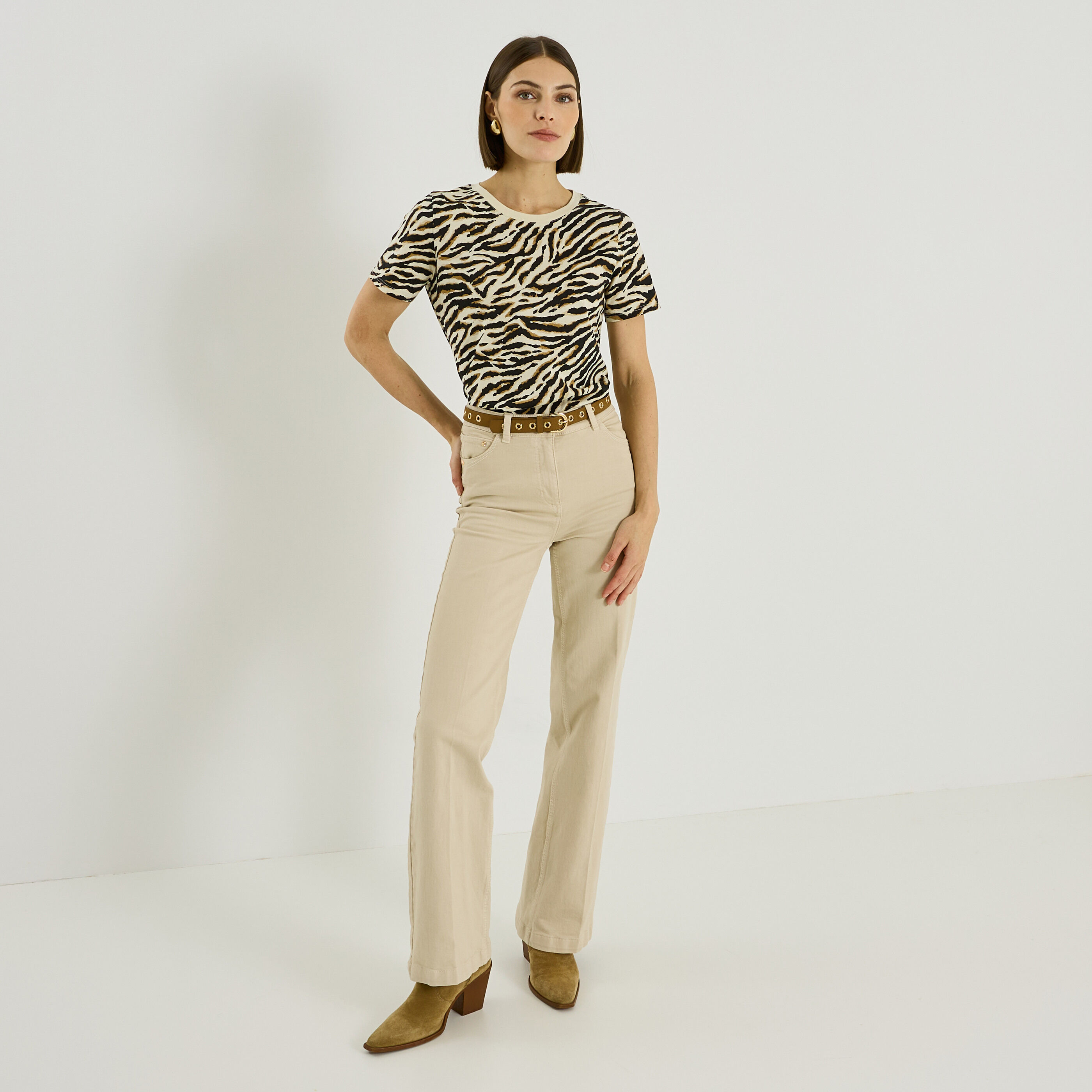 T-shirt imprim&eacute; animal femme