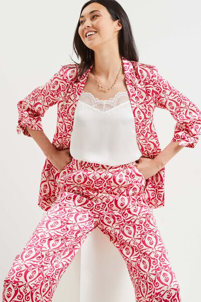 Veste satin imprimée femme