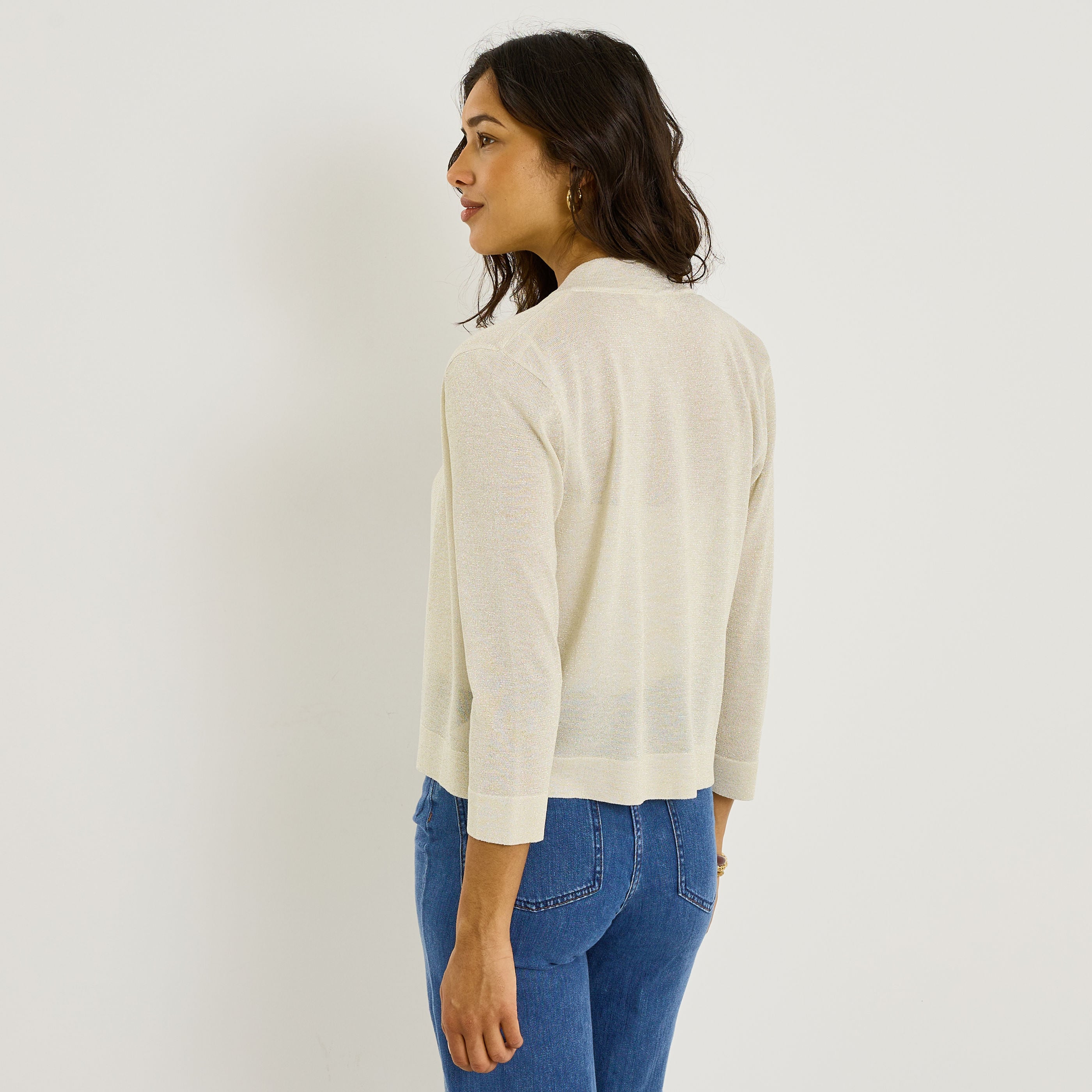 Gilet basique manches 3/4 femme