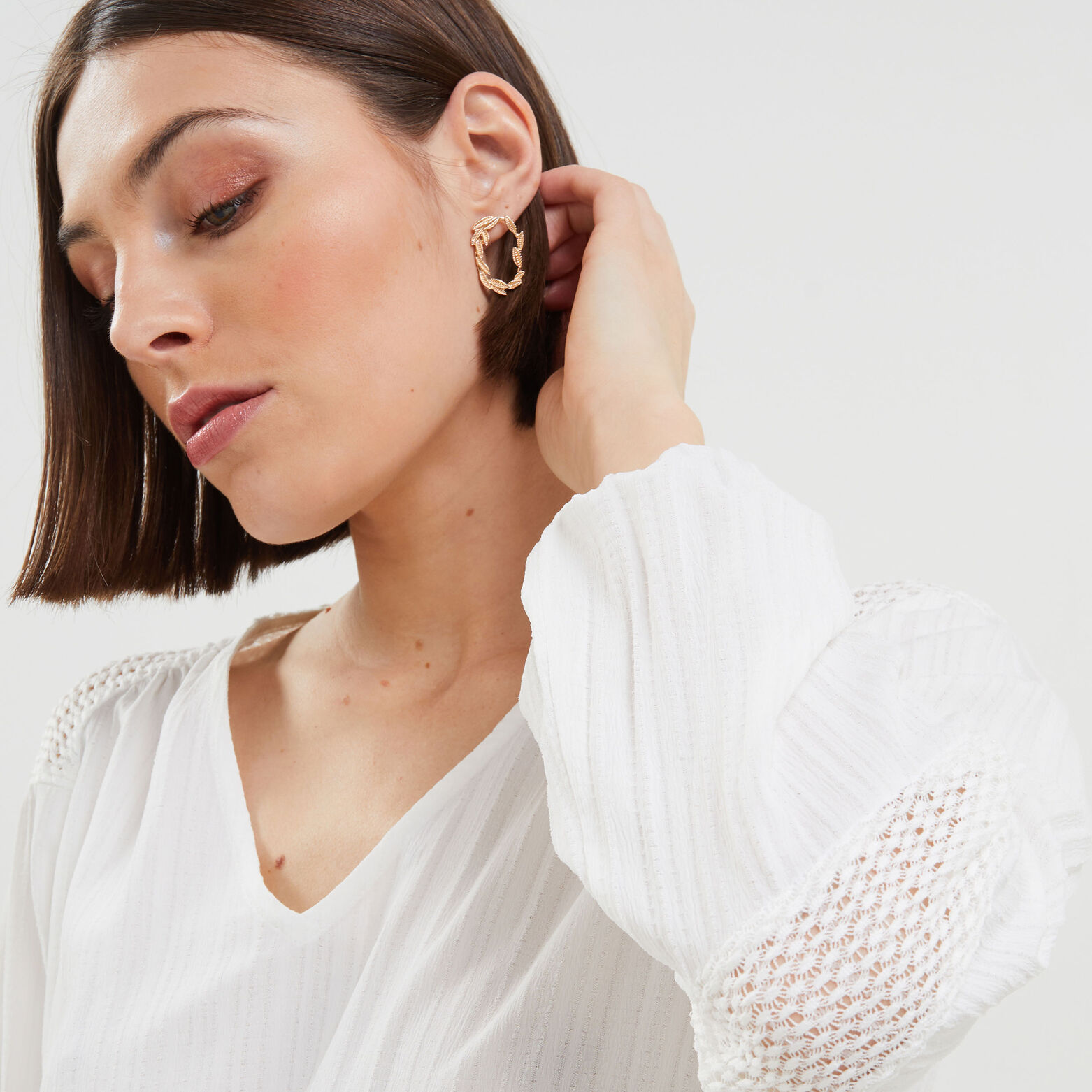 Blouse détails ajourés femme