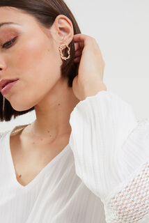 Blouse détails ajourés femme