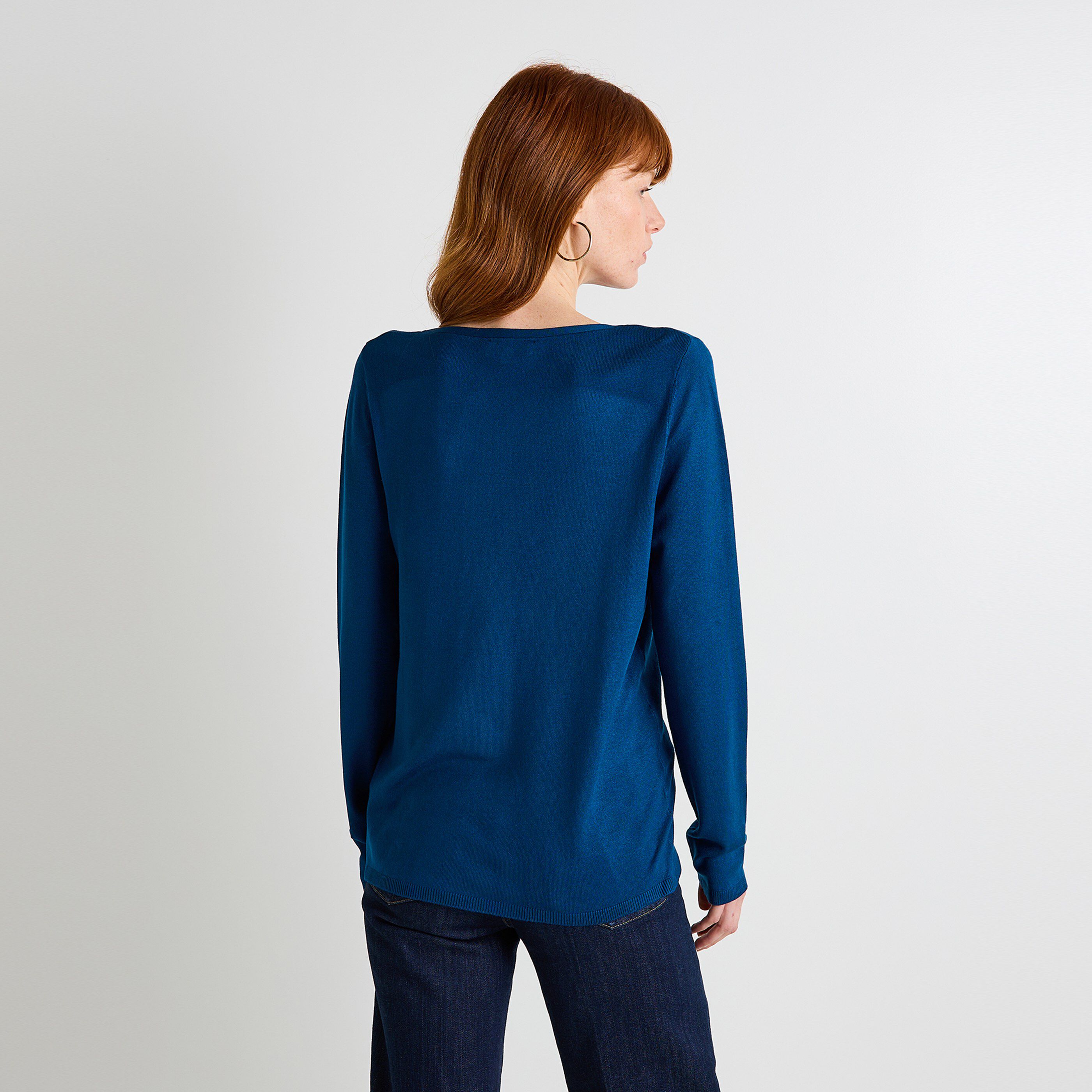 Pull col V femme