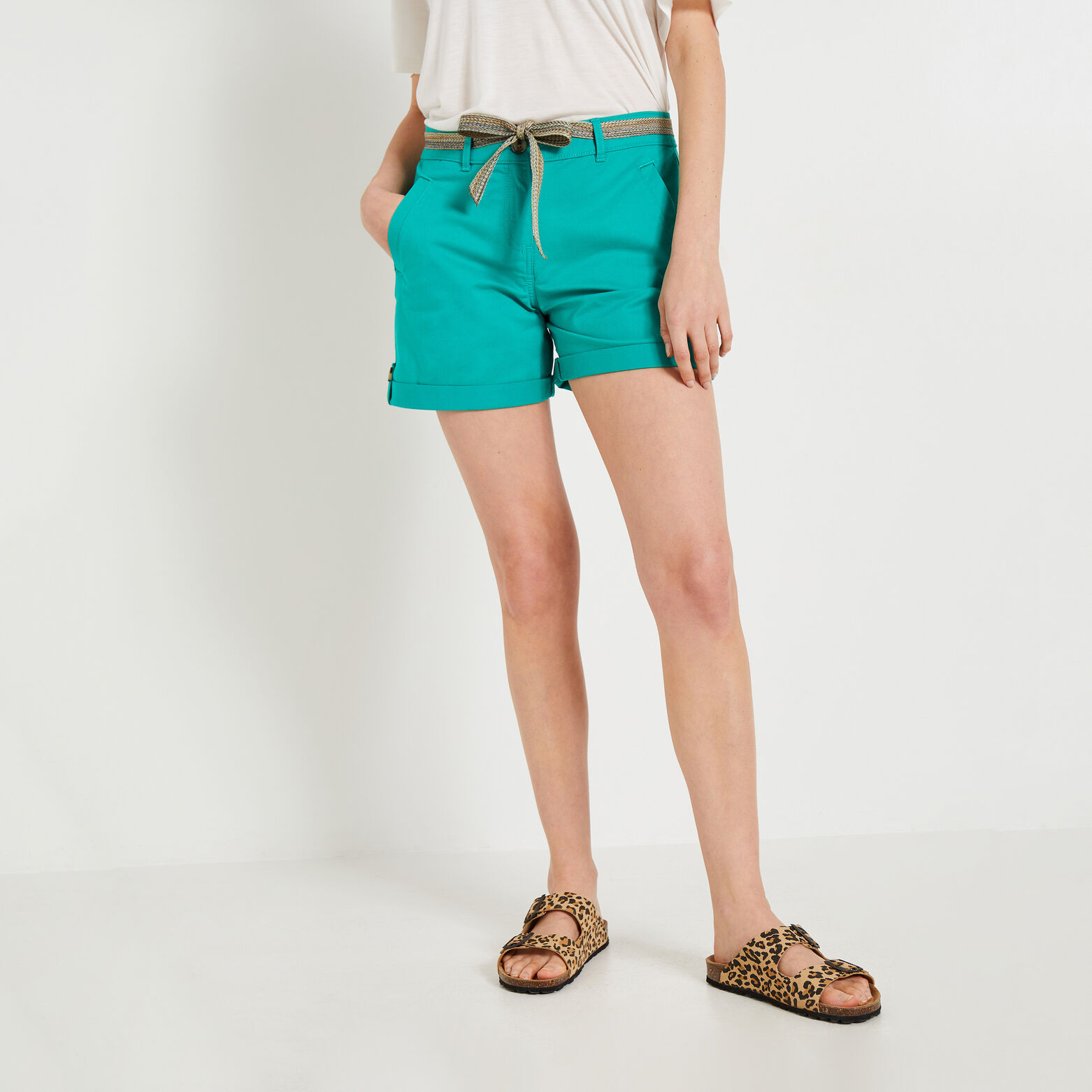 Short à revers femme