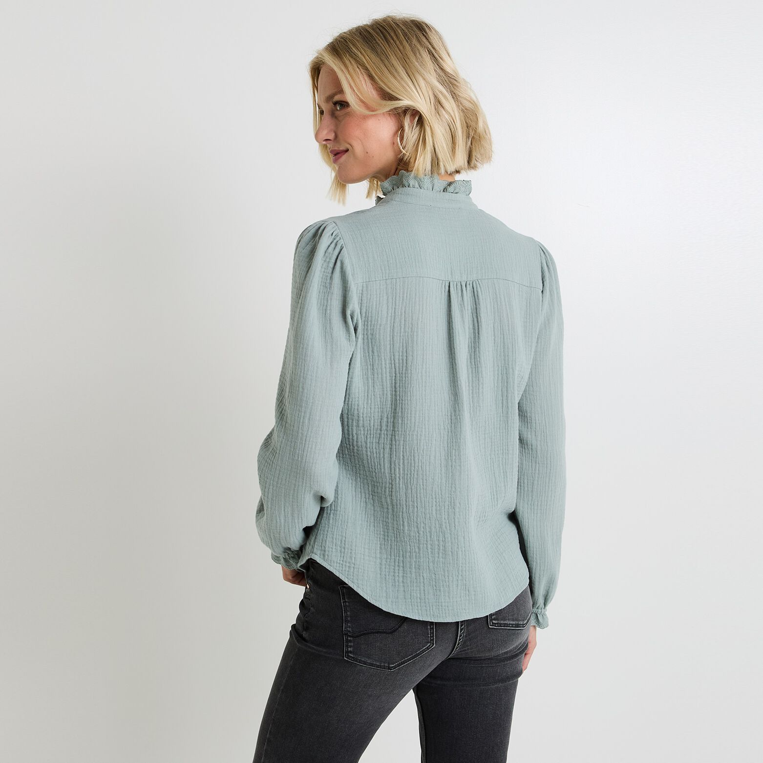 Chemisier col montant femme