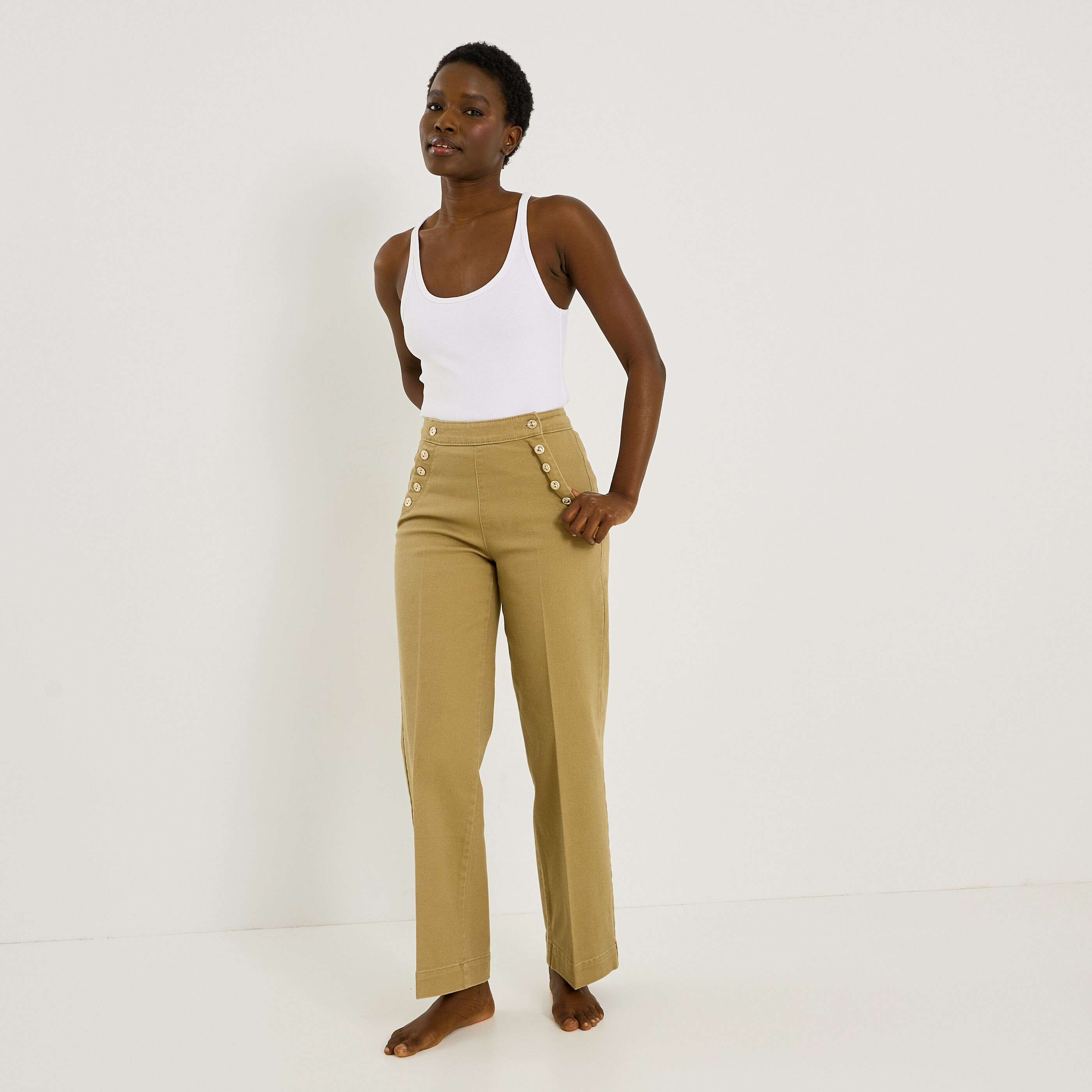 Jean flare &agrave; pont POMPON F02 femme