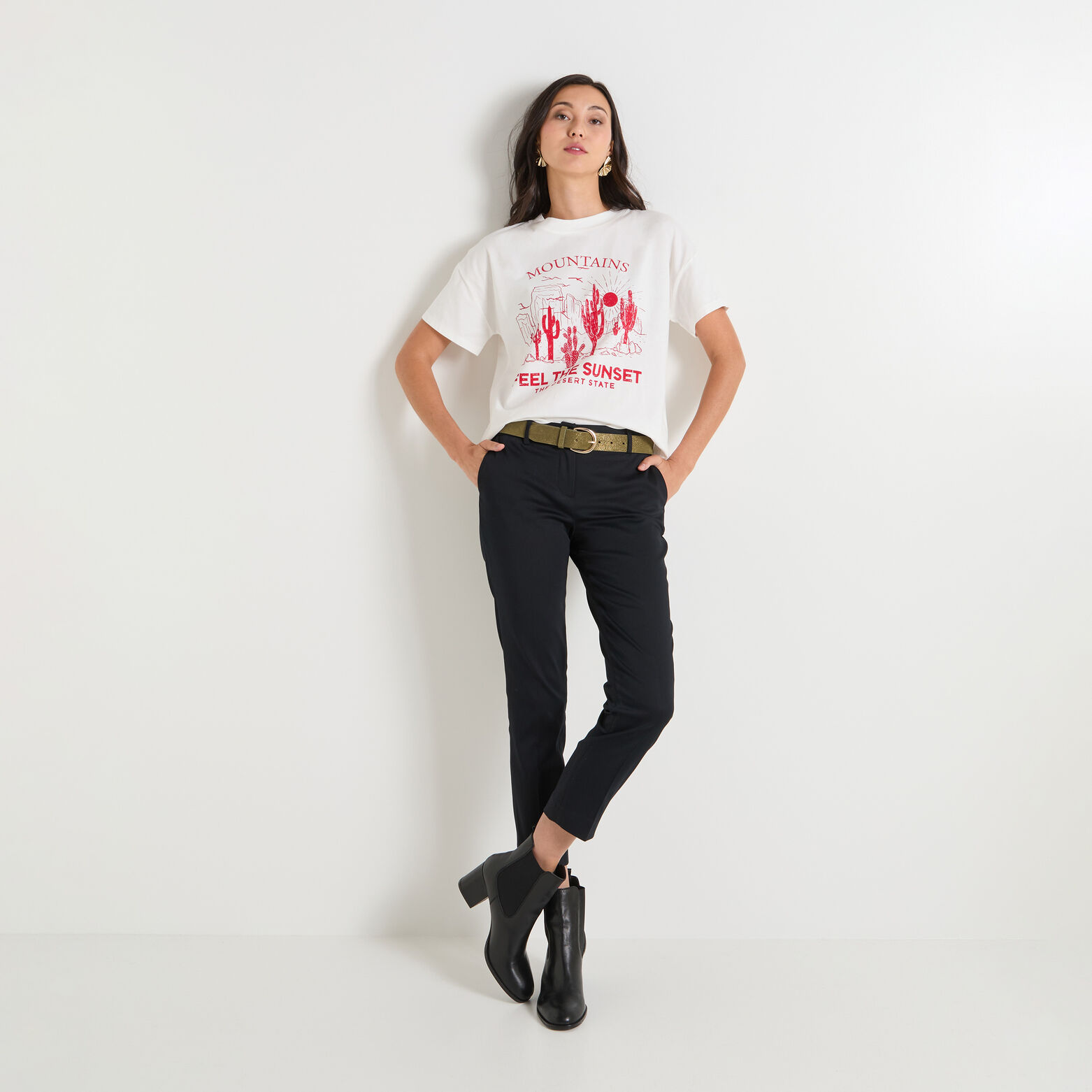 Pantalon cigarette femme
