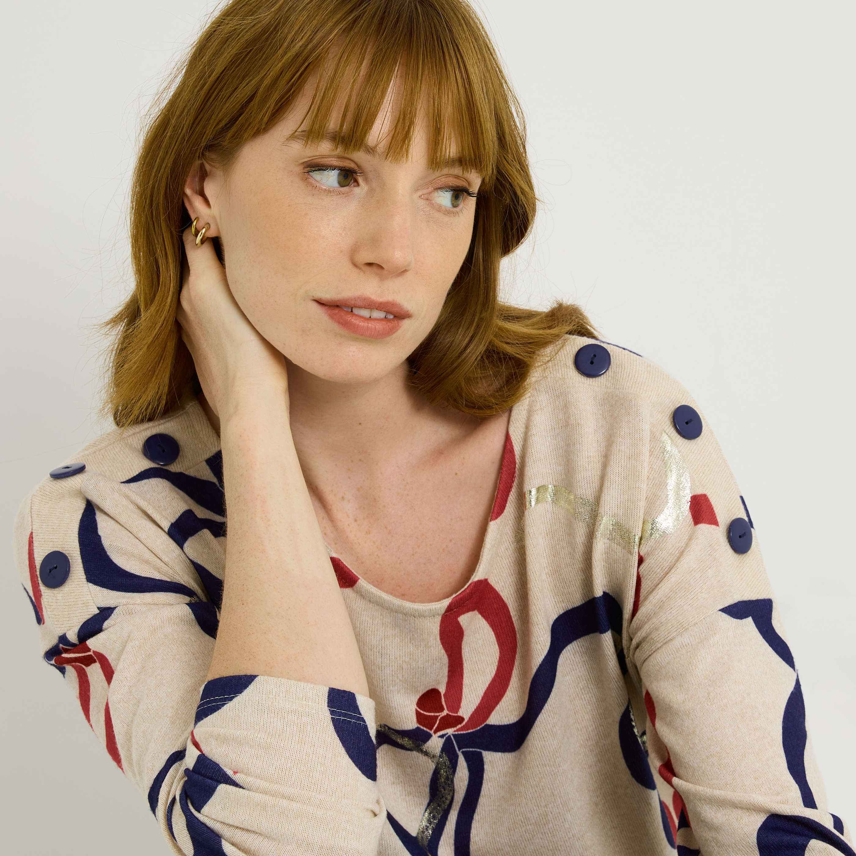 T-shirt imprim&eacute; n&oelig;ud femme