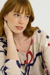 T-shirt imprimé nœud femme
