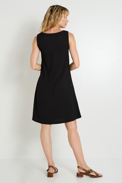 Robe en maille unie à col carré