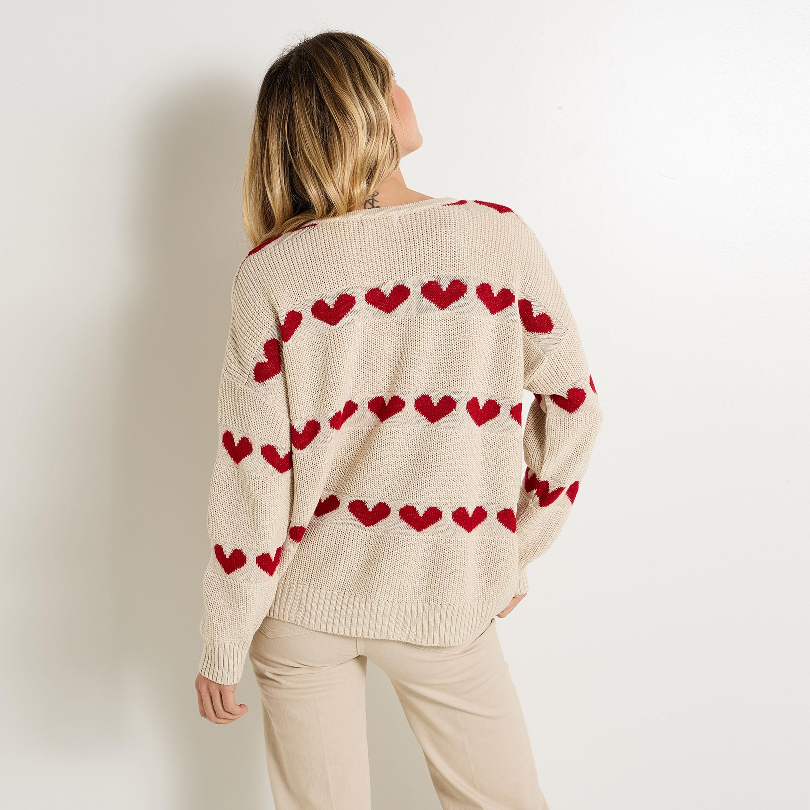 Pull loose col V femme