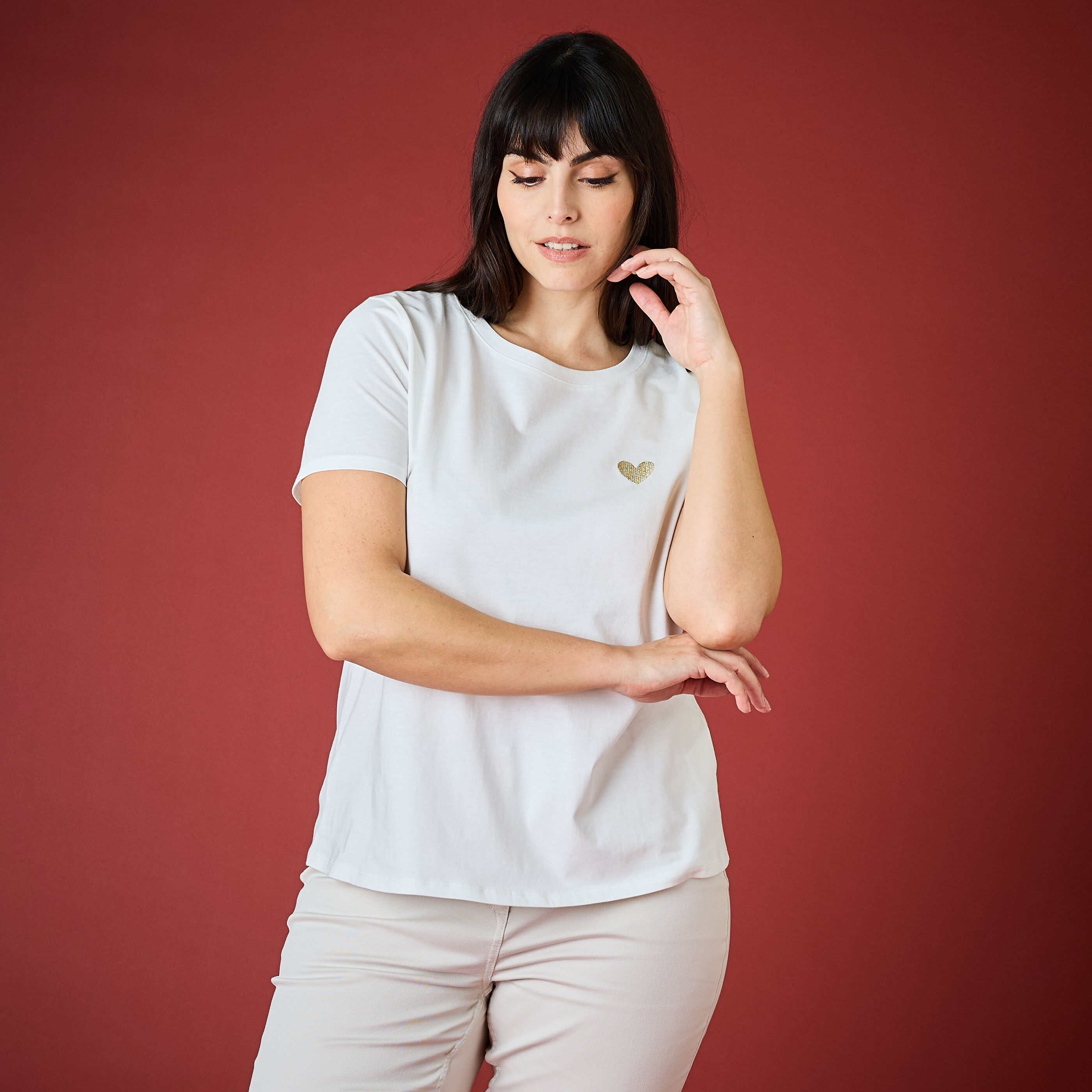 T-shirt col rond femme